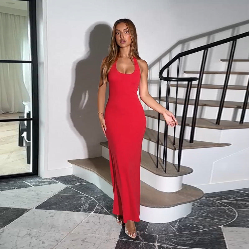 Red Fit And Flare Basic Dress
