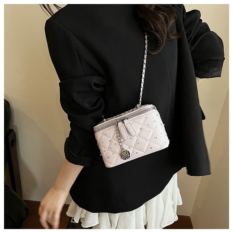 Purple Mini Squarebox Handbag