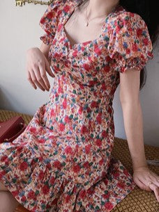 Multi Puff Sleeve A-Line Mini Dress