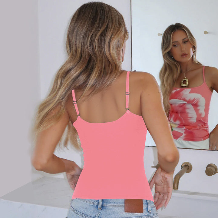 Pink Printed Spaghetti Strap Camisole