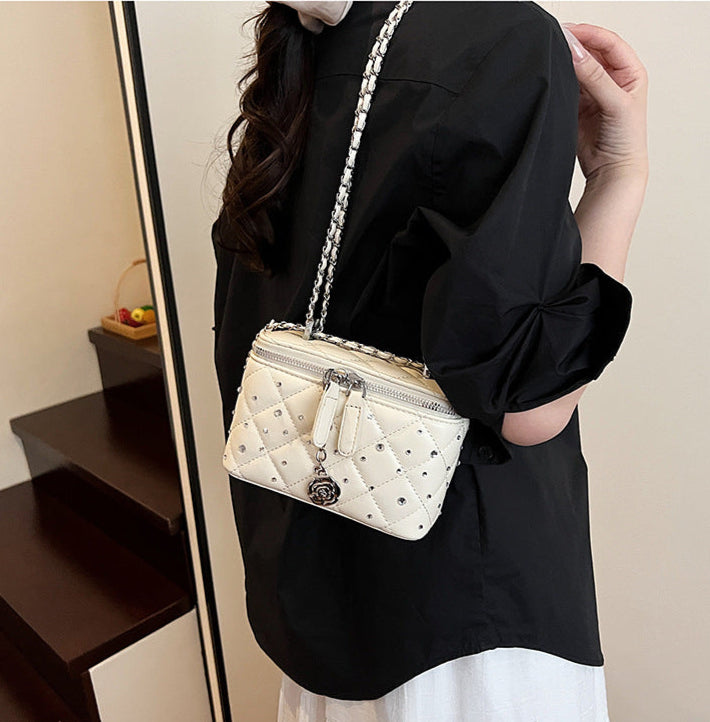 Beige Mini Squarebox Handbag