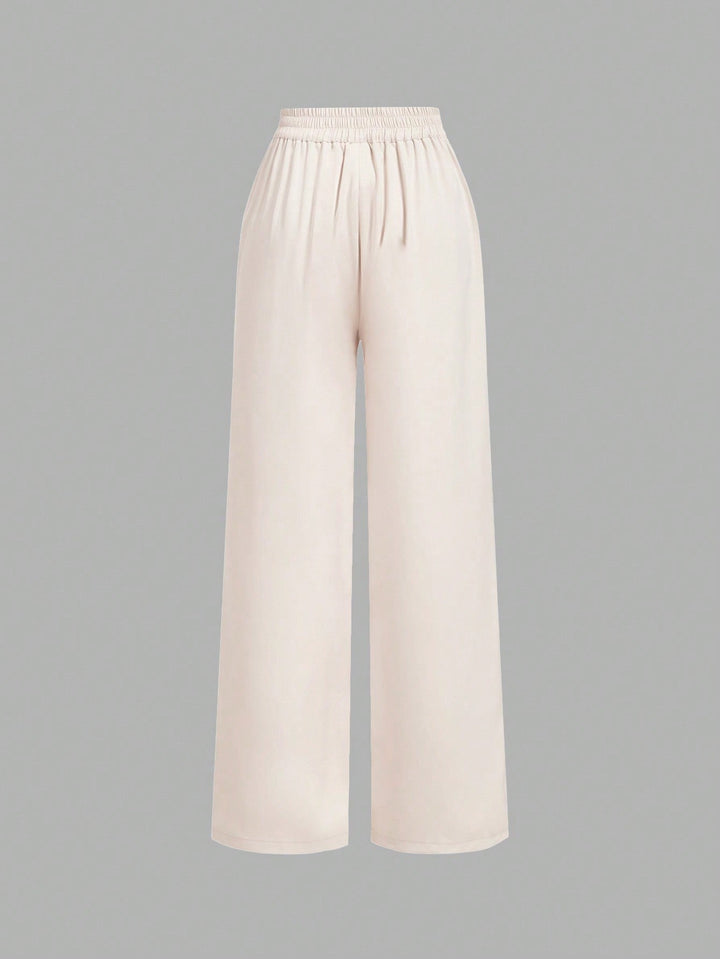 White High Waist Front Pleated Pant