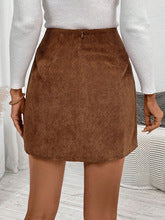 Brown Side Button Down Skirt