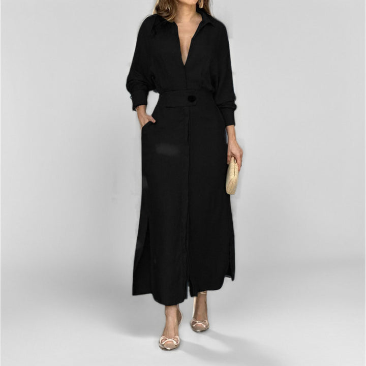 Black Shirt Dress With Side Slit