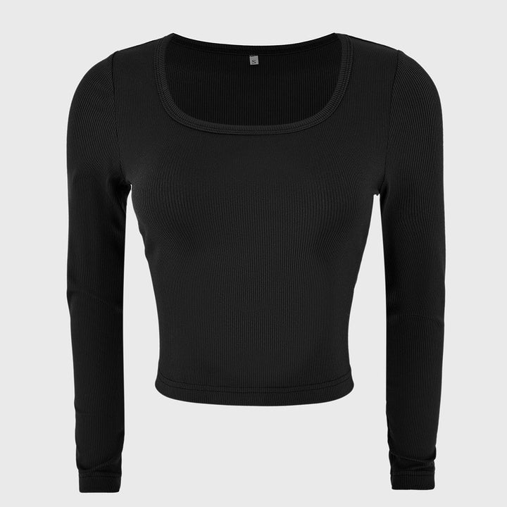Black Full Sleeve Scoop Neck Top
