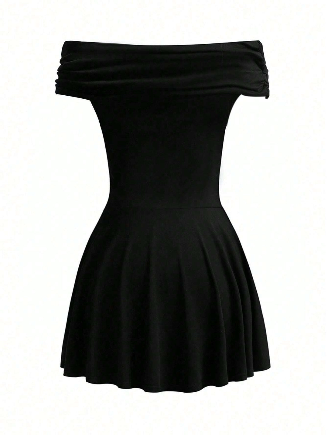 Black Off Shoulder Fitted Dress
