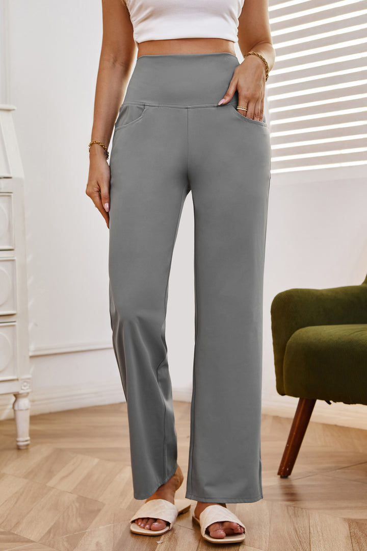 Grey Elasticated Wide Leg Pants