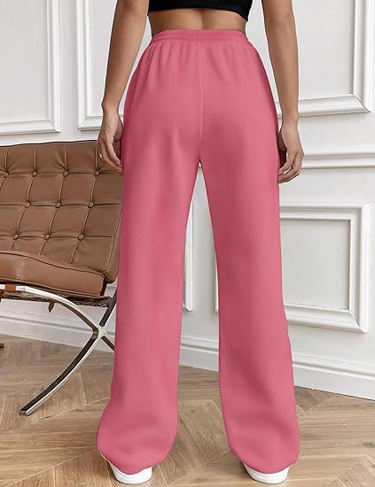 Pink Elasticated Regular Fit Drawstring Joggers