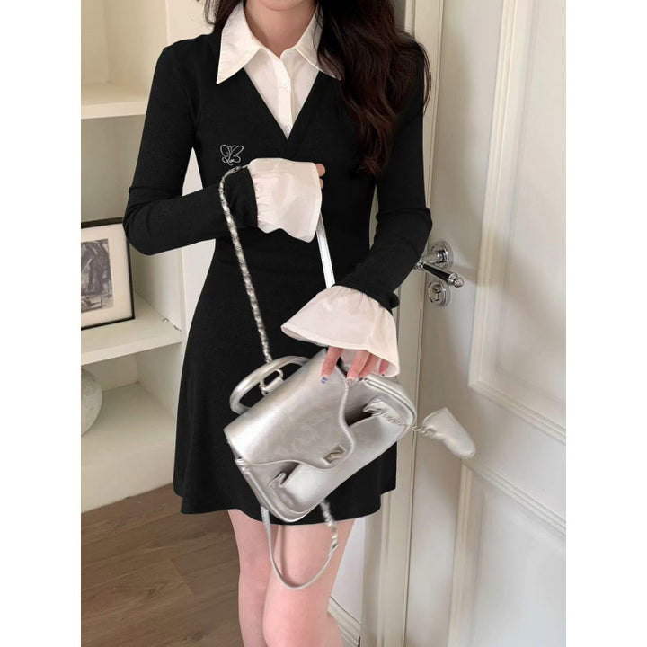 Black Skater Shirt Dress