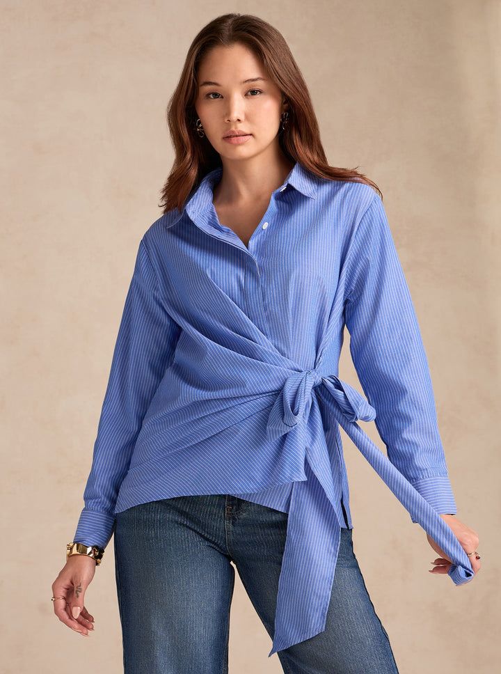 Blue Side Knot Detailing Shirt