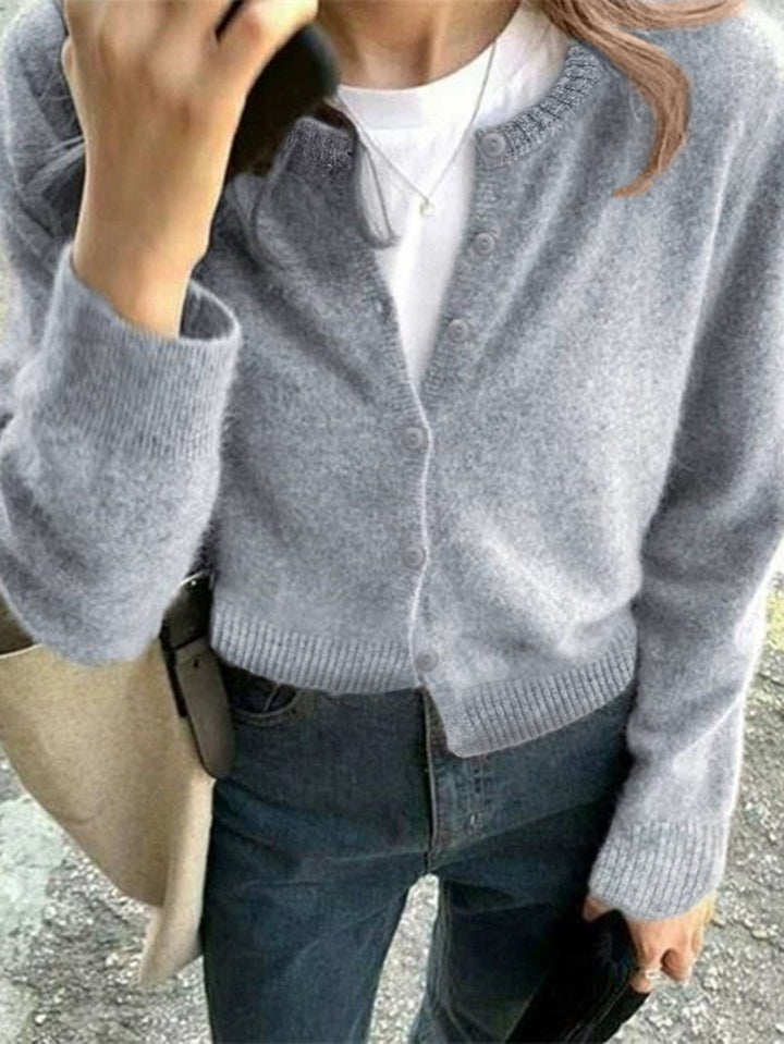 Grey Solid Full Sleeved Casual Pull Over