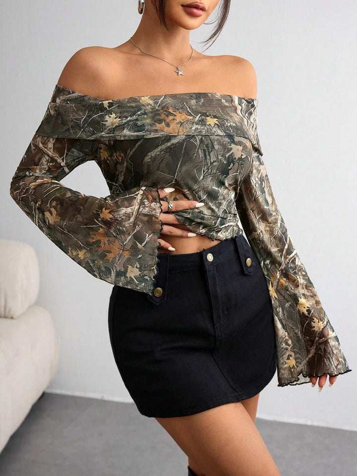 Multi Bell Sleeve Off Shoulder Top