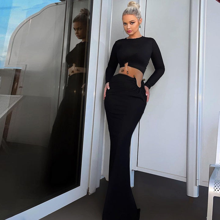 Black Top And Skirt Co-Ord Set
