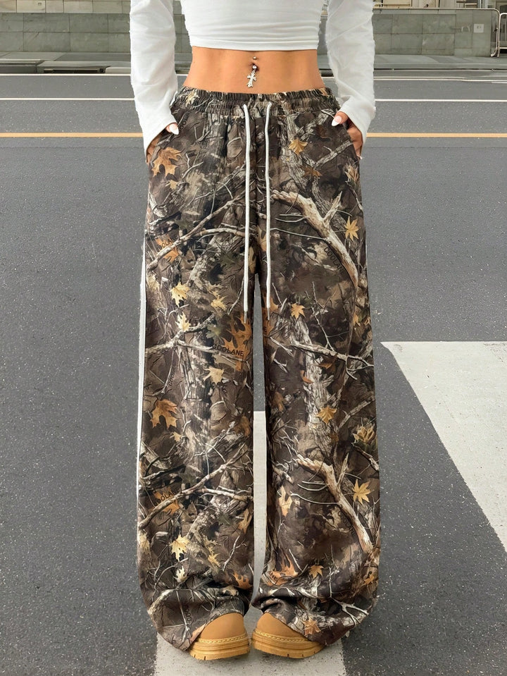 Brown Camoflauge Side Striped Sweatpants