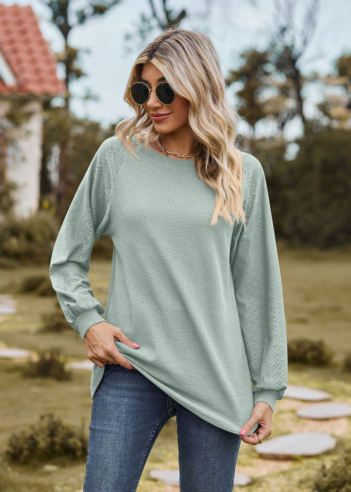 Sea Green Full Sleeve Round Neck Sweaters