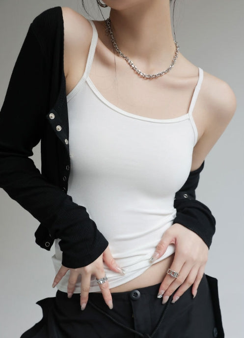 White Basic Solid Cami Top