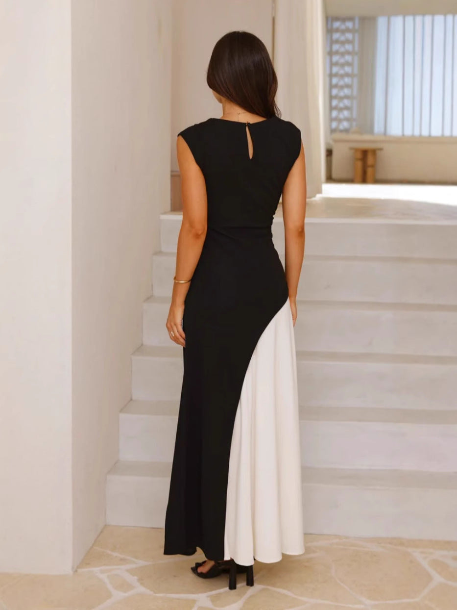 Black Cap Sleeve Colour Black Dress