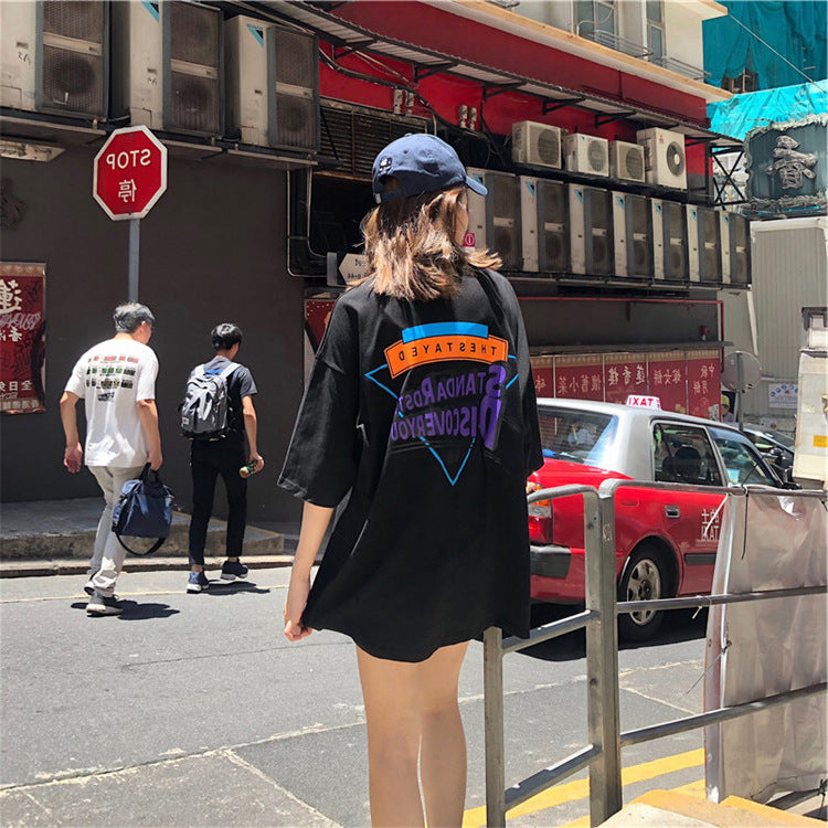 Black Graphic Print T Shirt Dress