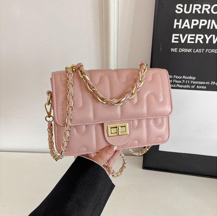 Black Puzzle Curve Crossbody Bag