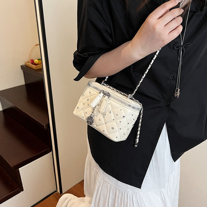 Beige Mini Squarebox Handbag