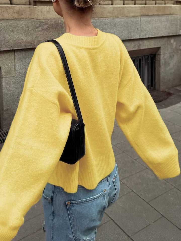 Yellow Full Sleeve Round Neck Sweatshirt