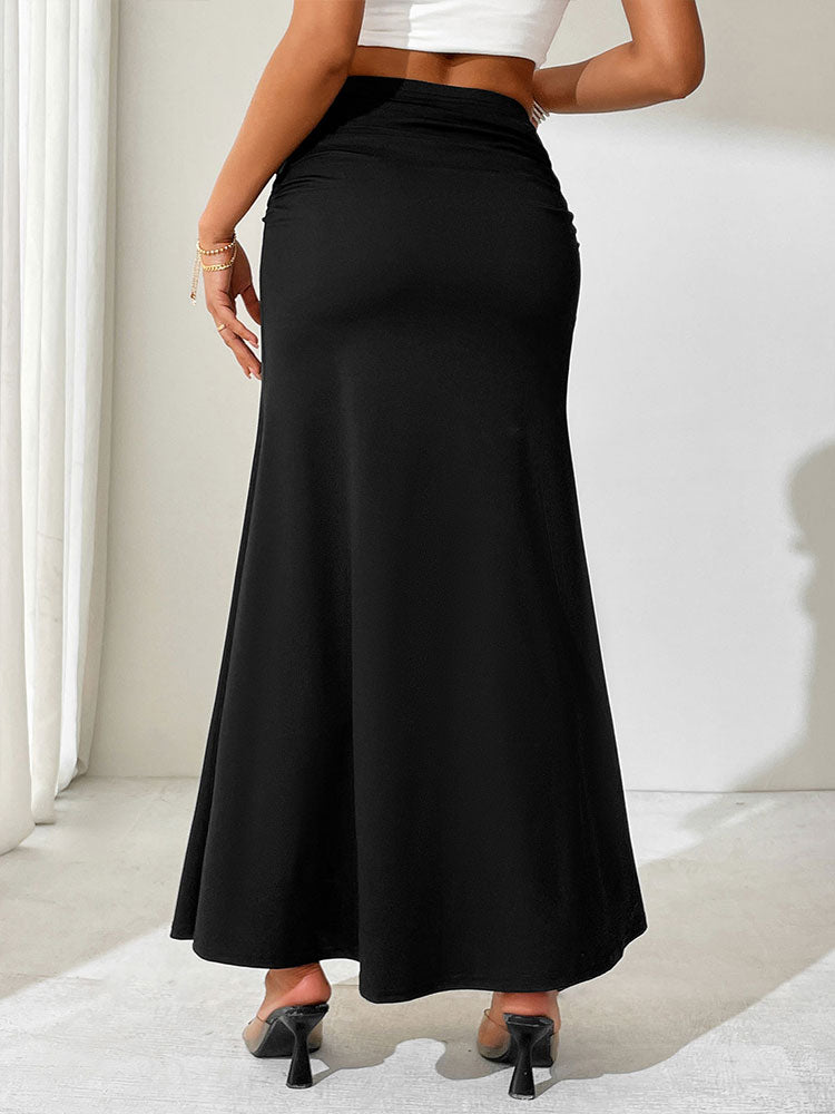 Black Fit And Flare Skirt