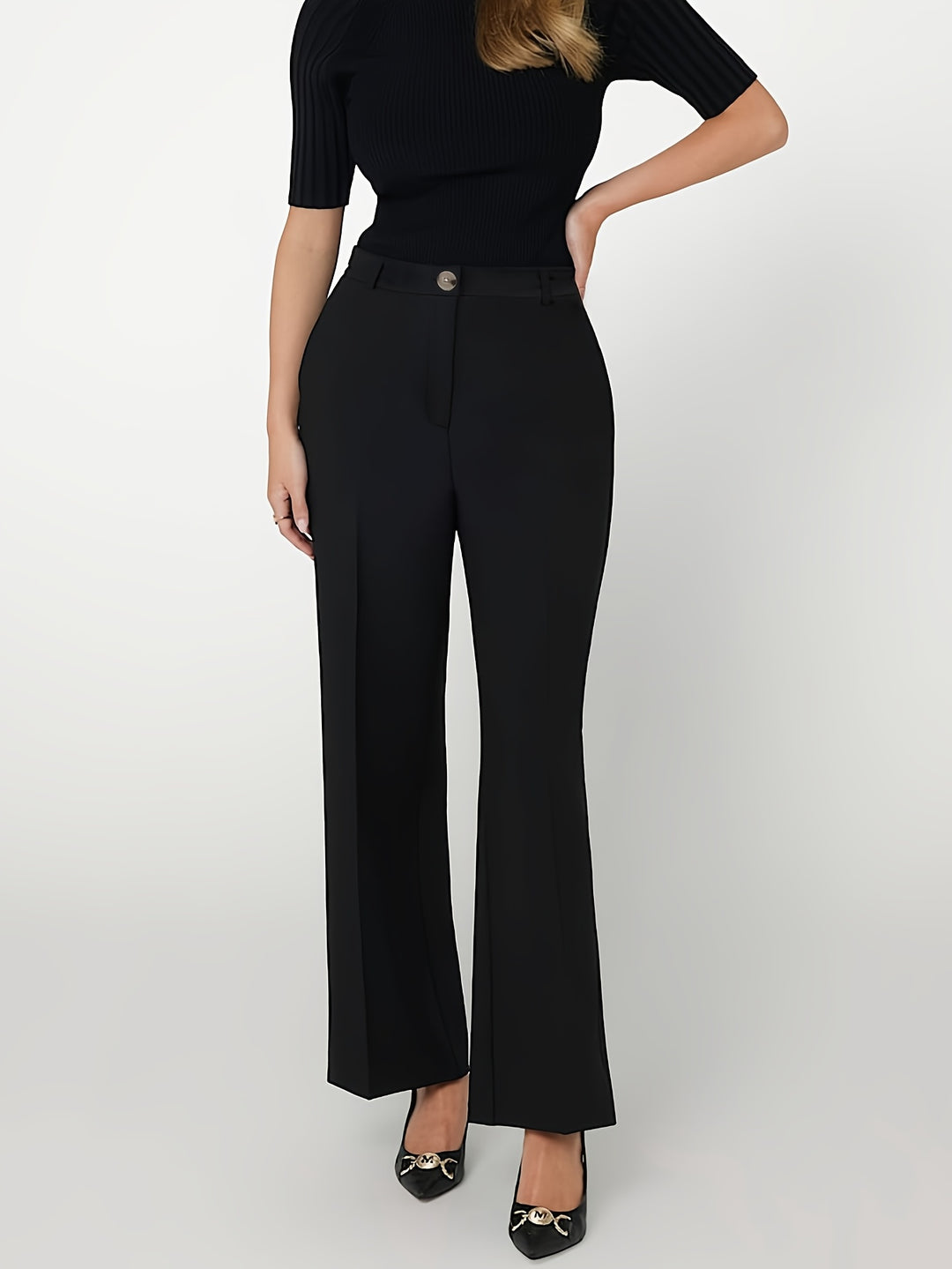 Black  Slim Fit Straight Pant