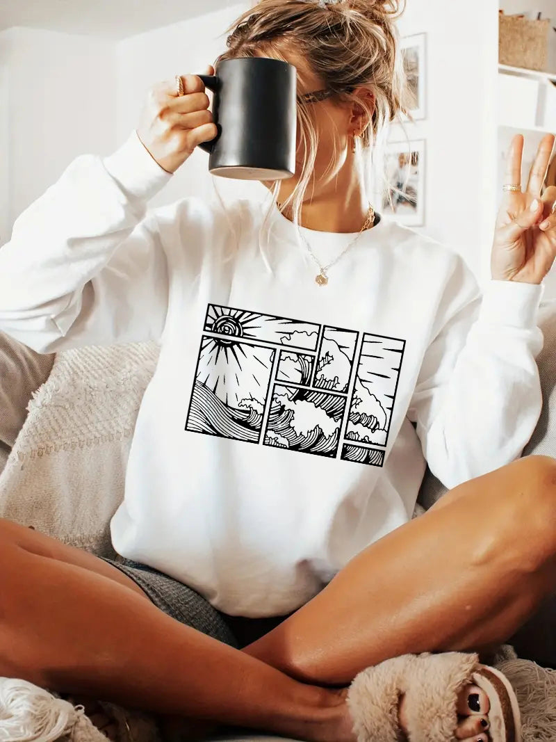 Black Graphic Printed Sweatshirt