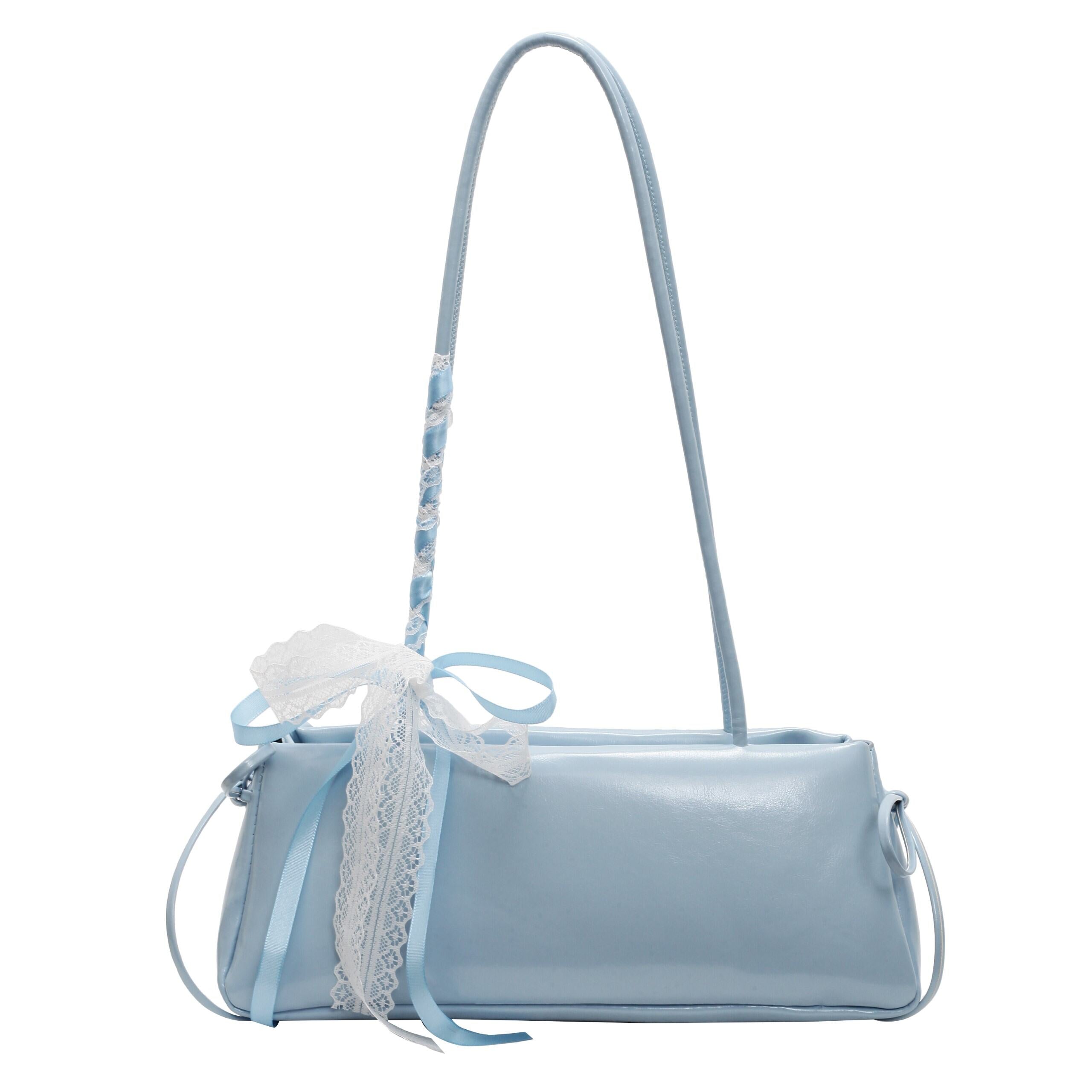 Blue Lace Bow Shoulder Bag