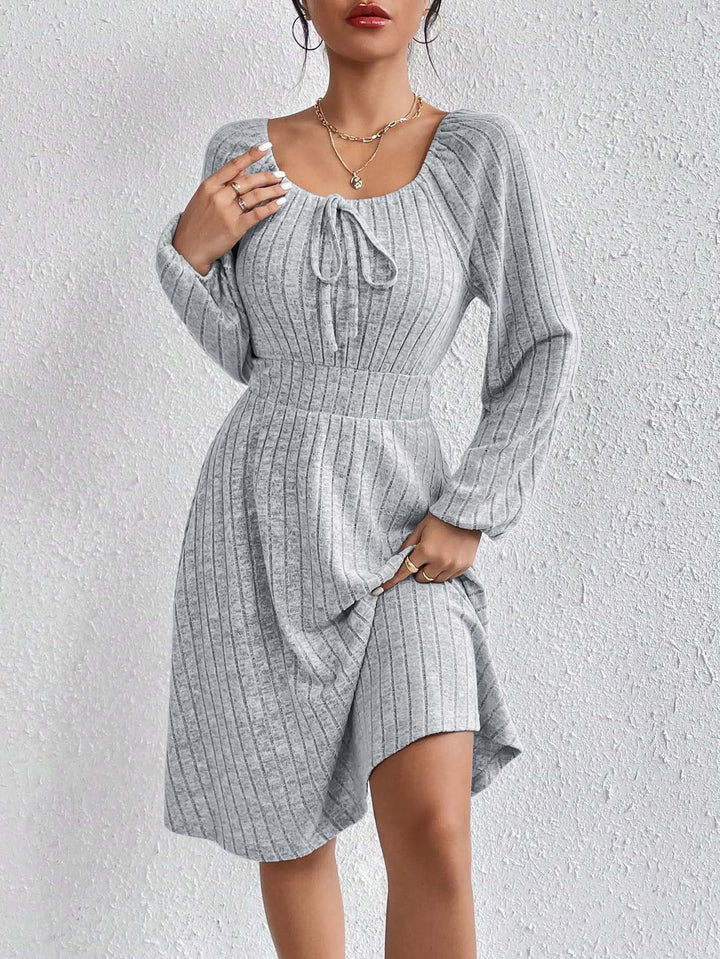 Grey Full Sleeved Knit Dress