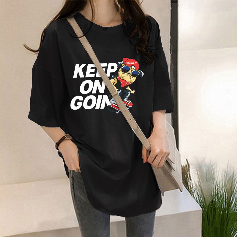 Black Chest Print Graphic Tshirt