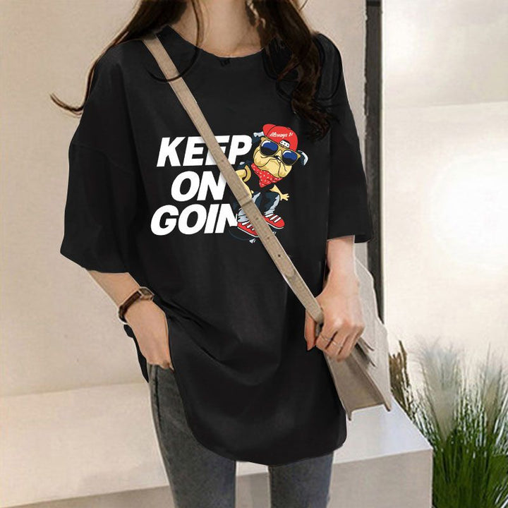 Black Chest Print Graphic Tshirt