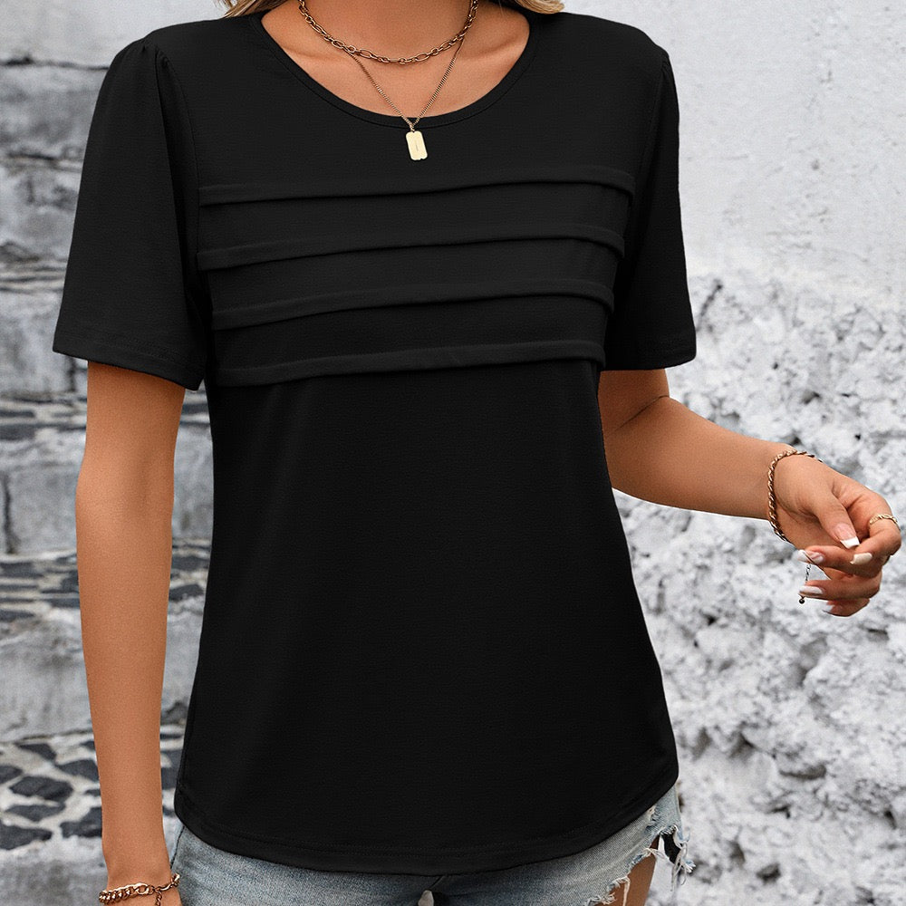 Black Front Striped Top