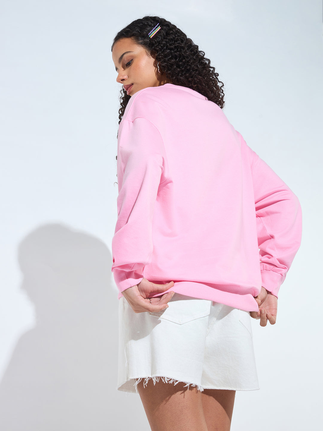 Pink Varsity Graphic Sweatshirt