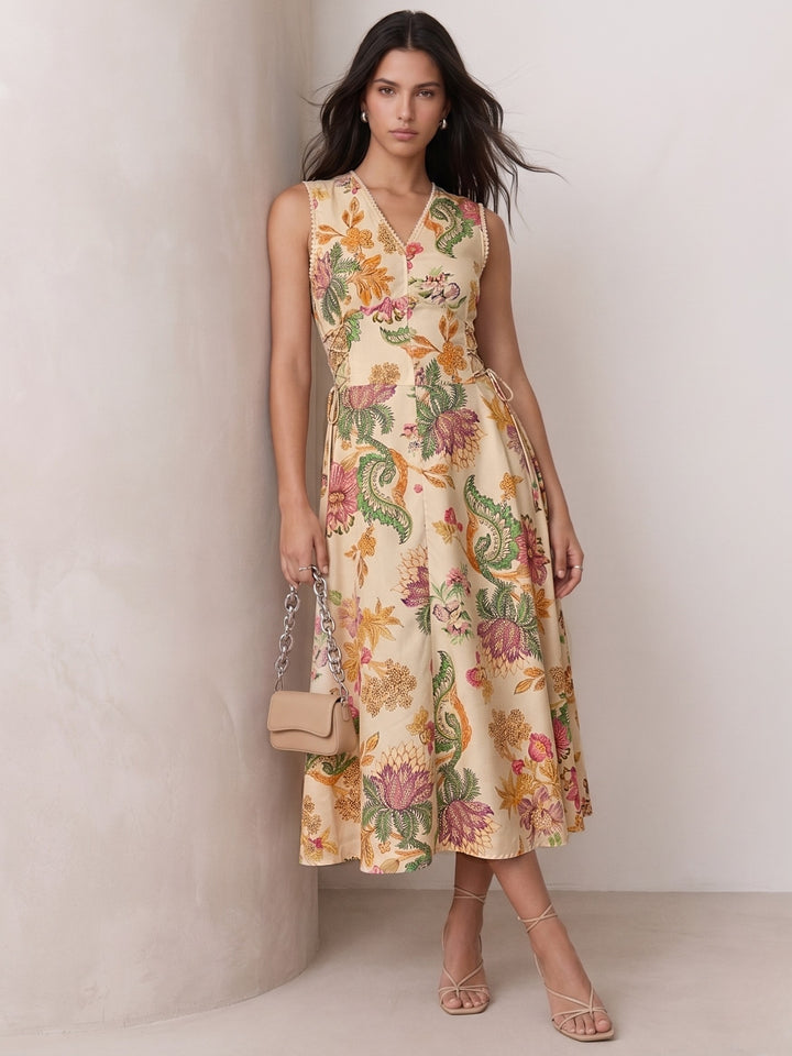 Multi Floral Halter Neck Maxi Dress