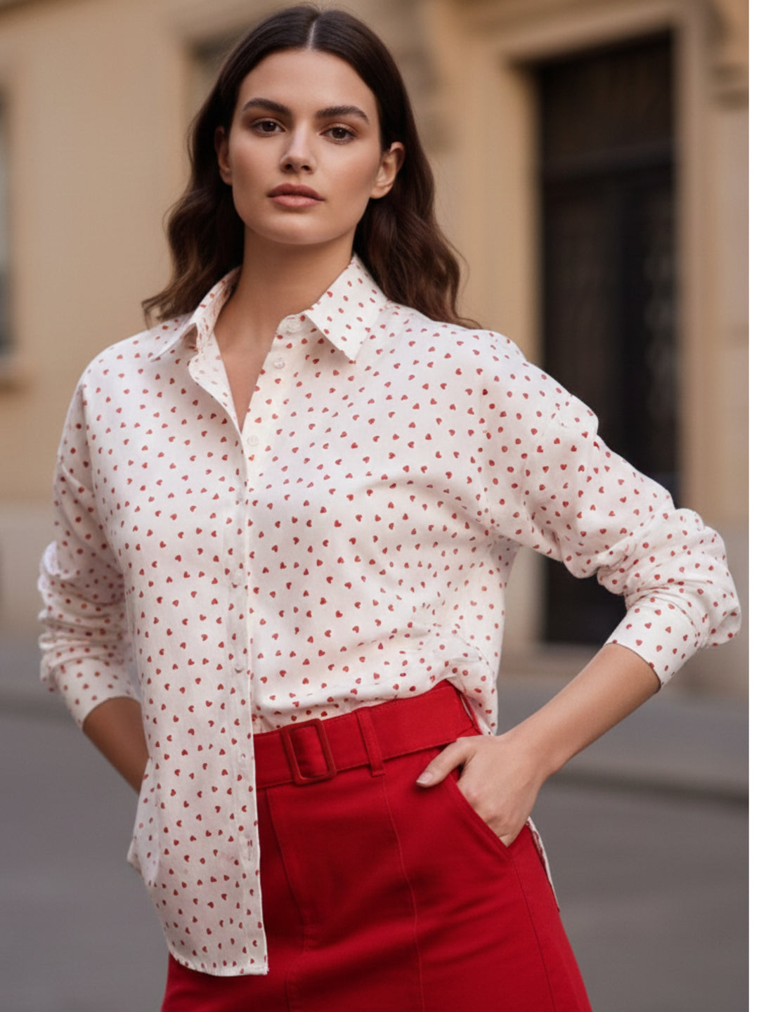 White Oversized Full Sleeve Shirt