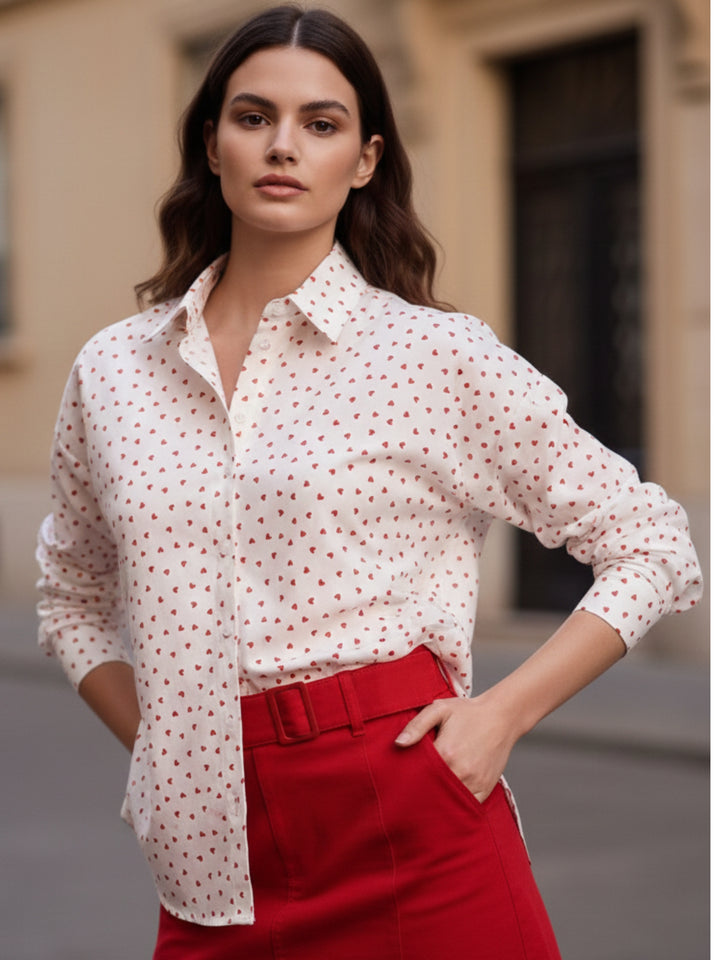 White Oversized Full Sleeve Shirt