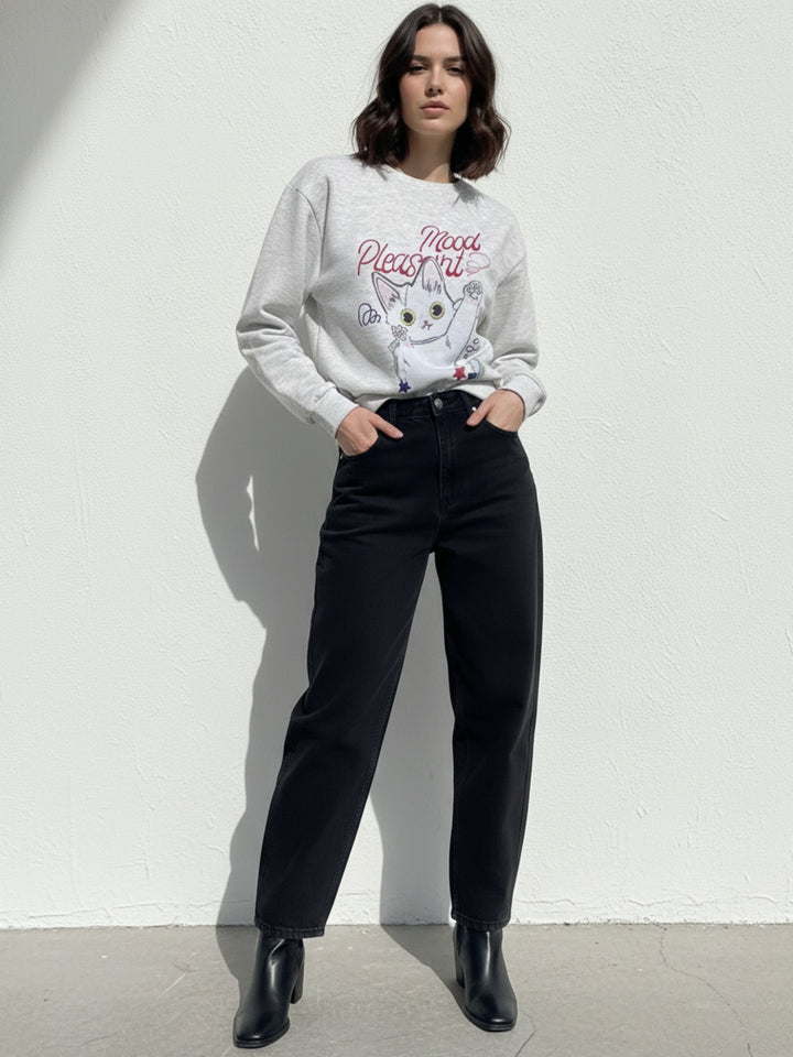 Grey Character Graphic Sweatshirt