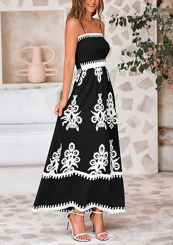 Black Strappy Contrast Coloured Printed Dress