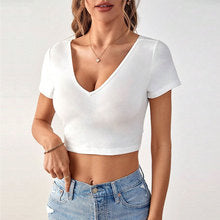 White Short Sleeve Back Twisted Top