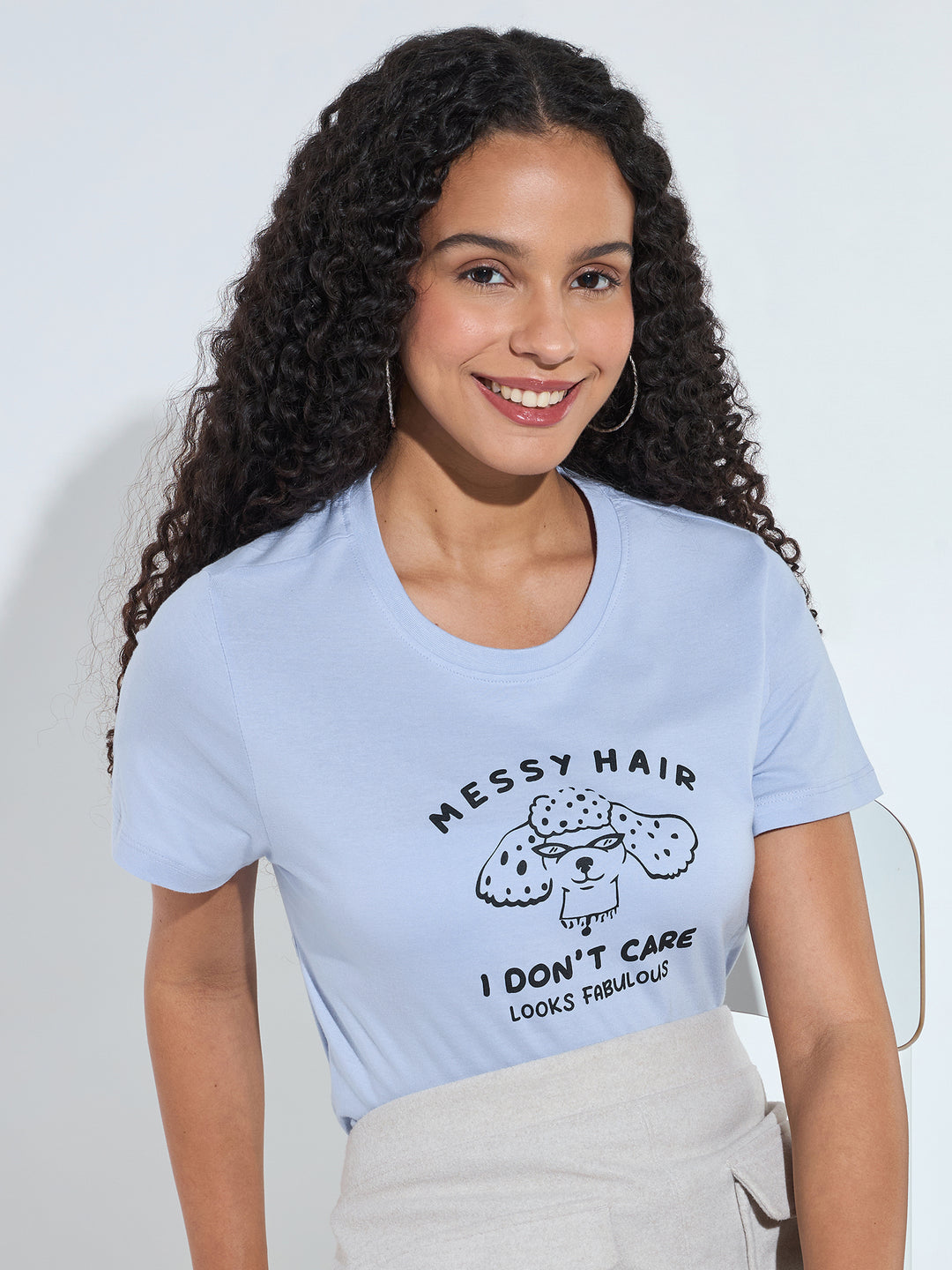 Lilac Short Sleeves Crew Neck T-Shirt