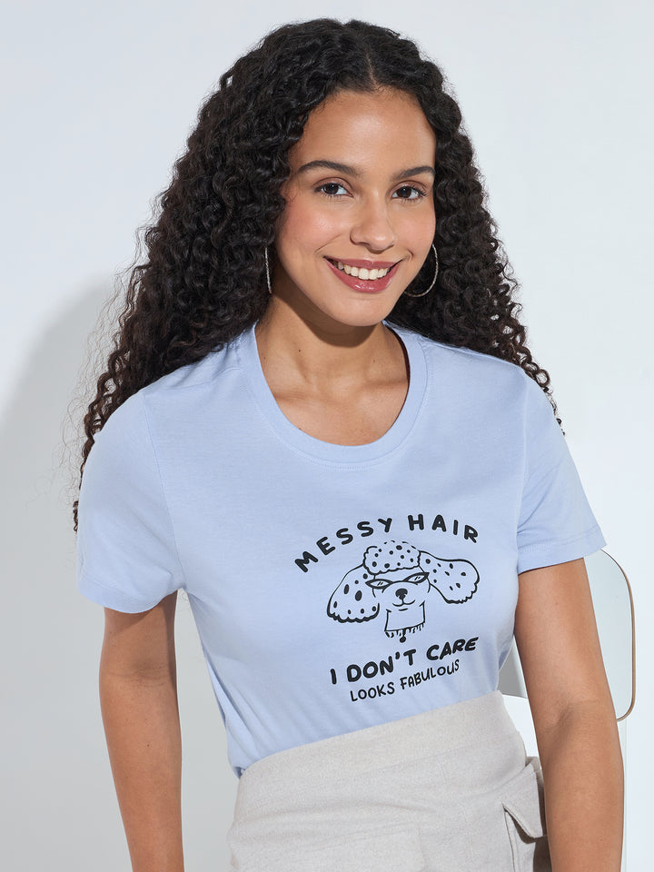 Lilac Short Sleeves Crew Neck T-Shirt
