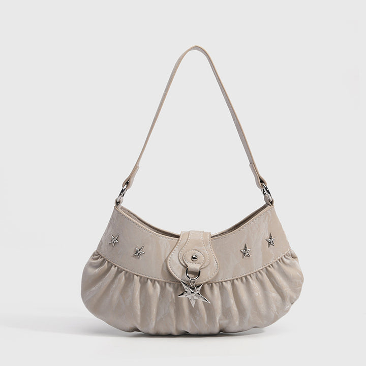 Nude Ruched Baguette Shoulder Style