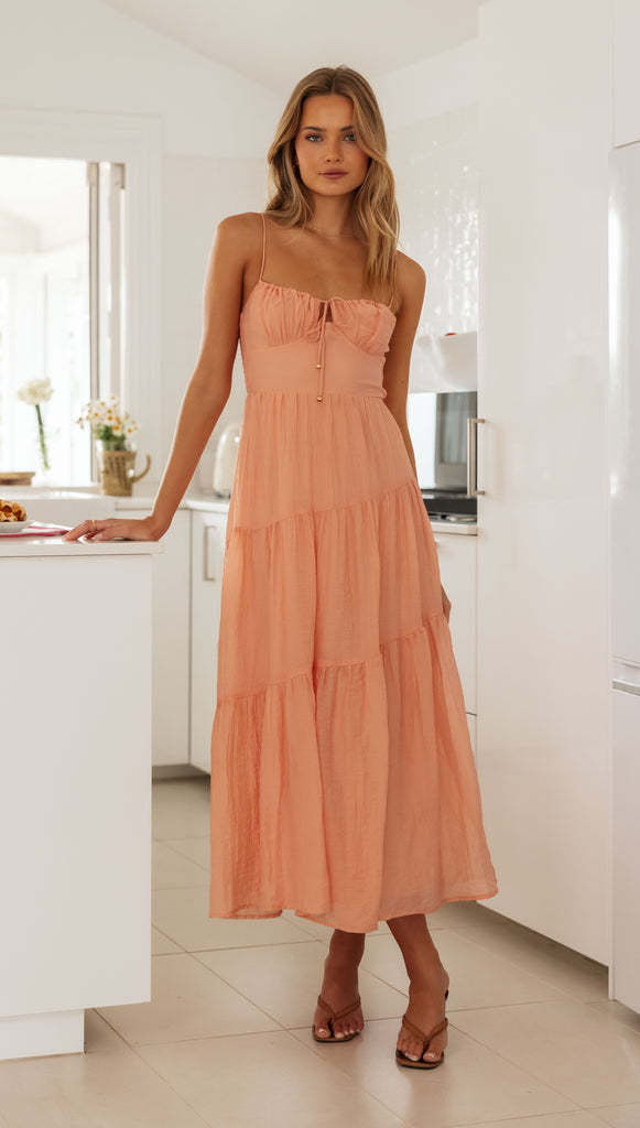 Pink Smocked Bustier Strappy Dress