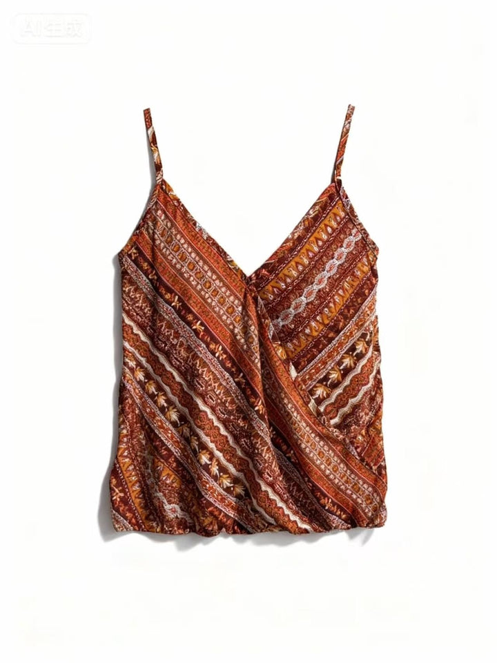 Multi Spaghetti Strap Printed Top