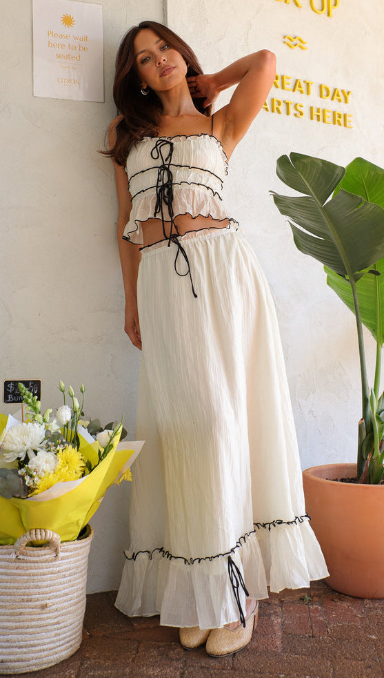 White Top And Skirt Co-Ord Set