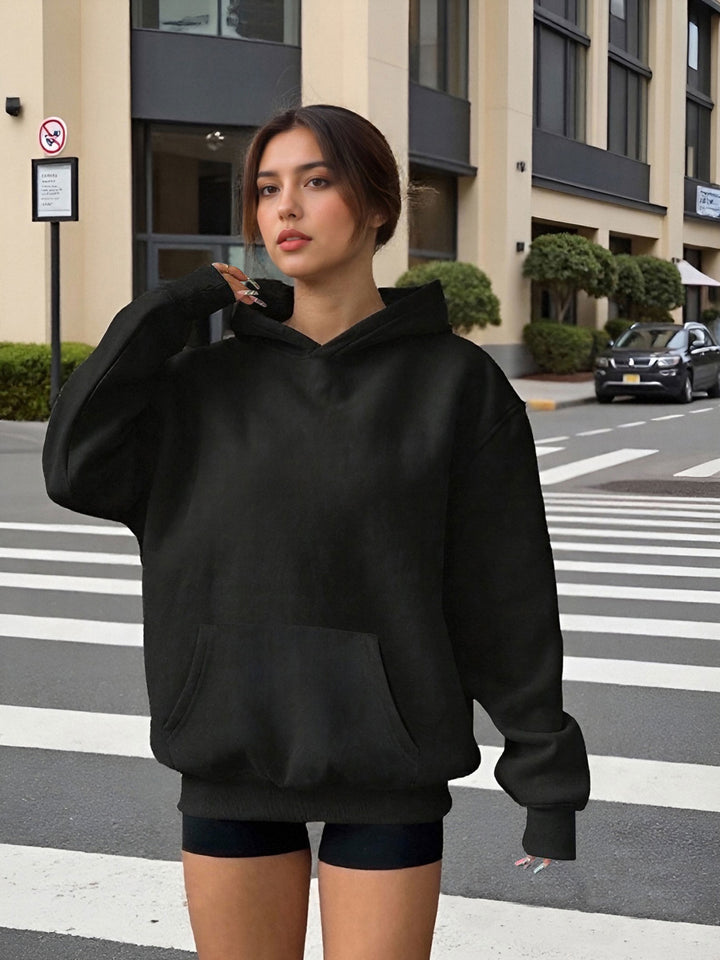 Black Full sleeve hooded sweatshirt