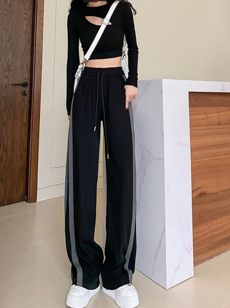 Black Varsity Striped Joggers