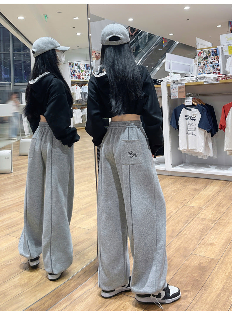 Grey High Waist Baggy Pant