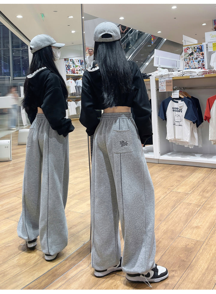 Grey High Waist Baggy Pant